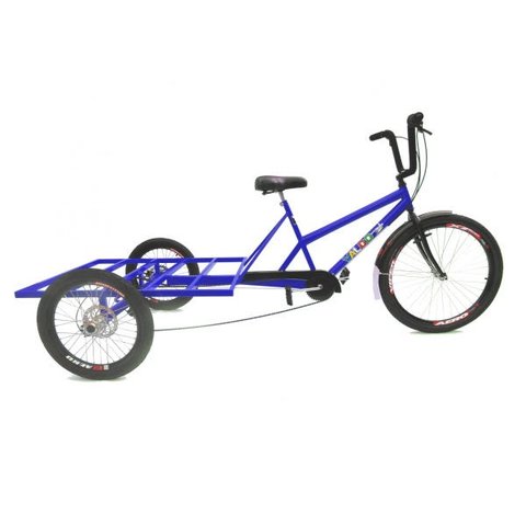 Triciclo de Carga Traseira Big - 7 Velocidades - 6 Opções De Cores - Azul
