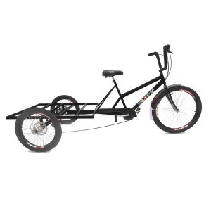 Triciclo de Carga Traseira Big - 7 Velocidades - 6 Opções De Cores - Preto