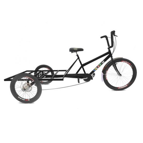Triciclo de Carga Traseira Big - 7 Velocidades - 6 Opções De Cores - Preto