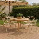 Ver imagem 2 de Cadeiras Allegra Nude Empilhável para Sala de Jantar , Cozinha e Varanda