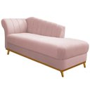 Ver imagem 1 de Recamier Vanessa 1,85M Lado Direito Suede Rosê - Doce Sonho Móveis