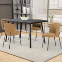 Ver imagem 2 de Kit 4 Cadeiras Sala de Jantar Estofada Gavi L02 Bouclê Mostarda - Lyam Decor