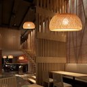 Ver imagem 4 de Pendente Luminária Chinês mão-tecido de bambu natural pingente iluminação rattan lâmpada lustre de b
