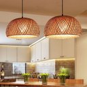 Ver imagem 2 de Pendente Luminária Chinês mão-tecido de bambu natural pingente iluminação rattan lâmpada lustre de b