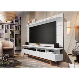 Rack com Painel Vivare Wood 180cm Branco - Germai Móveis - 2