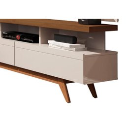 Rack com Painel Vivare Wood 180cm Off White com Freijó - Germai Móveis - 5