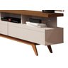 Rack com Painel Vivare Wood 180cm Off White com Freijó - Germai Móveis - 5