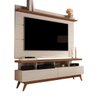 Rack com Painel Vivare Wood 160cm Off White com Freijó - Germai Móveis - 1