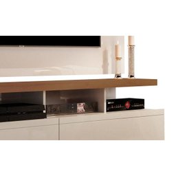 Rack com Painel Vivare Wood 160cm Off White com Freijó - Germai Móveis - 4