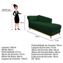 Ver imagem 4 de Recamier Vanessa 1,60M Lado Direito Suede Verde - Doce Sonho Móveis