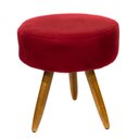 Ver imagem 1 de Puff Banqueta Retro Pés Castanho Palito Várias Estampas:Vermelho