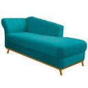 Ver imagem 1 de Recamier Vanessa 1,85M Lado Direito Suede Azul Turquesa - Doce Sonho Móveis