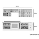 Ver imagem 7 de Cozinha Modulada Americana Completa 12 Peças 5aéreos+4balcões+3complementos Cz314 Branco2 Aéreos