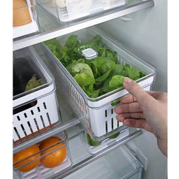 Kit 3 Organizadores de Geladeira Porta Ovos e Porta Frutas e Legumes Clear Fresh ou - 5