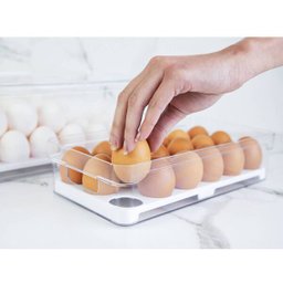 Kit 3 Organizadores de Geladeira Porta Ovos e Porta Frutas e Legumes Clear Fresh ou - 6