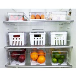 Kit 3 Organizadores de Geladeira Porta Ovos e Porta Frutas e Legumes Clear Fresh ou - 2