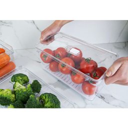 Kit 3 Organizadores de Geladeira Porta Ovos e Porta Frutas e Legumes Clear Fresh ou - 4