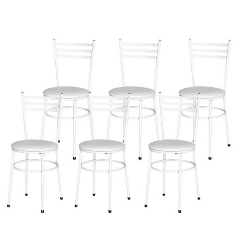 Kit 6 Cadeiras Epoxi Branca para Cozinha: Branco