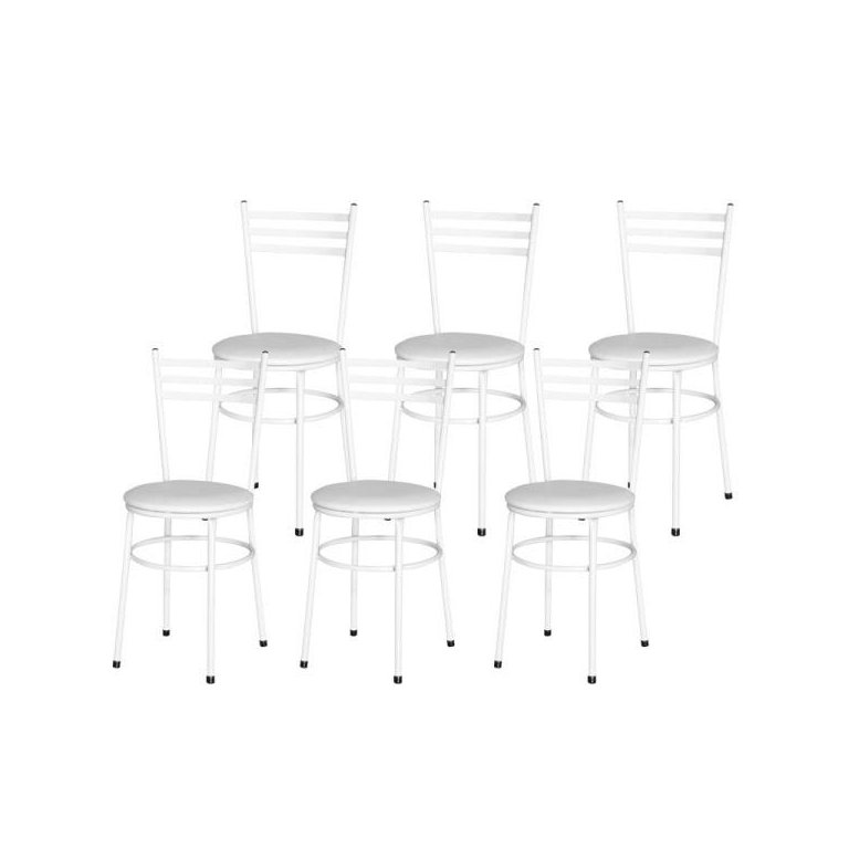 Kit 6 Cadeiras Epoxi Branca para Cozinha: Branco