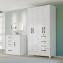 Ver imagem 2 de Guarda Roupa Casal Moval Sobral 4 Portas 4 Gavetas 3 Prateleiras MDP com Pés PVC