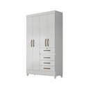 Ver imagem 1 de Guarda Roupa Casal Moval Sobral 4 Portas 4 Gavetas 3 Prateleiras MDP com Pés PVC