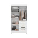 Ver imagem 5 de Guarda Roupa Casal Moval Sobral 4 Portas 4 Gavetas 3 Prateleiras MDP com Pés PVC