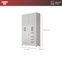 Ver imagem 3 de Guarda Roupa Casal Moval Sobral 4 Portas 4 Gavetas 3 Prateleiras MDP com Pés PVC