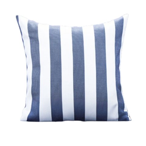 Coleção Náutica - Almofada Listras Azul Marinho Quadrada Tipo:completa