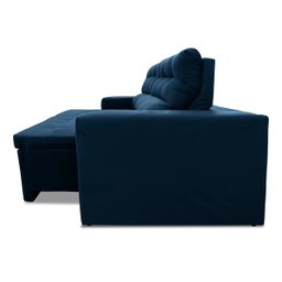 Sofá Retrátil/Reclinável Arizona 2,30m Suede Velut Azul Marinho Marinho - King House - 4