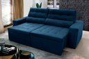 Ver imagem 1 de Sofá Retrátil/Reclinável Arizona 2,30m Suede Velut Azul Marinho Marinho - King House