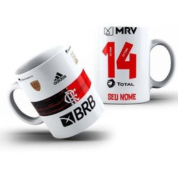 Caneca Flamengo Personalizada Com Nome Branca 2020 - 2
