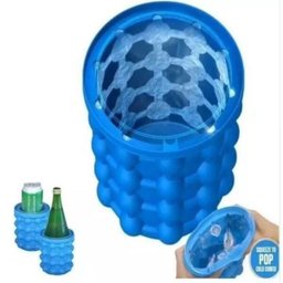 Mini Balde Forma Gelo Em Silicone Azul Ice Magic Cube - 4