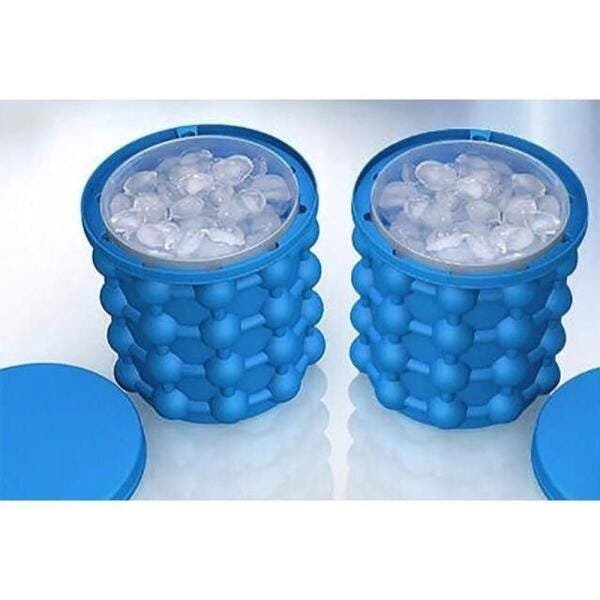 Mini Balde Forma Gelo Em Silicone Azul Ice Magic Cube - 2