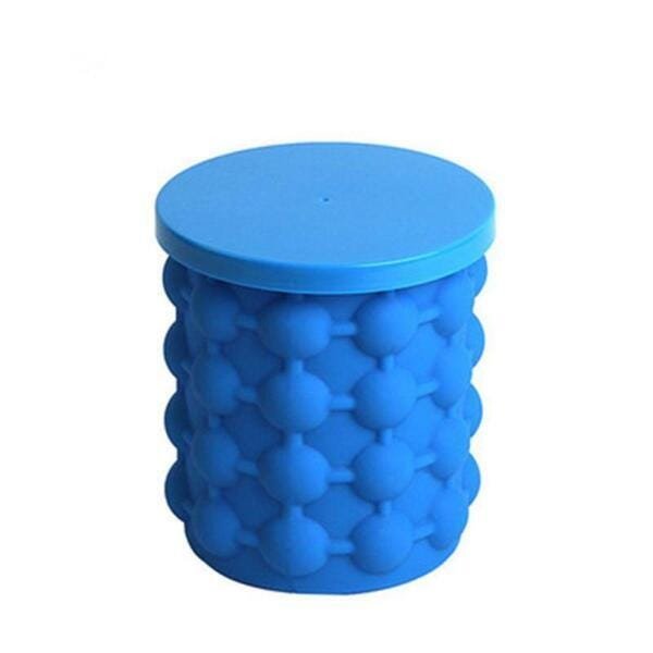 Mini Balde Forma Gelo Em Silicone Azul Ice Magic Cube - 3