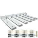 Ver imagem 1 de Kit 6 Suportes de Parede 20cm Mão Francesa Cantoneira para Prateleira Suspensa Aço Robusto Branco