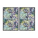 Ver imagem 1 de Kit 02 Quadros Decorativos - Folhas Exoticas em Aquarela Flnt009 - Vidro com Impressão Uv - 60x80cm