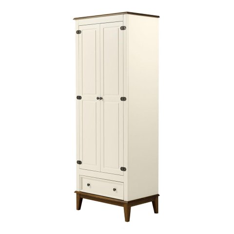 Armario Malibu 2 Portas e 1 Gaveta Cor Off White com Amendoa 204 Cm - 63568