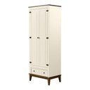 Ver imagem 1 de Armario Malibu 2 Portas e 1 Gaveta Cor Off White com Amendoa 204 Cm - 63568