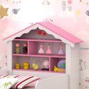 Ver imagem 2 de Cama Solteiro Casa Princesa Branco Rosa