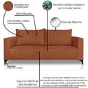 Ver imagem 3 de Sofa Nori 2 Lugares Pes de Ferro 180cm Linho Boucle 3303 Ezz