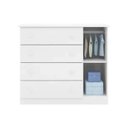 Ver imagem 5 de Quarto Infantil Completo Helena com Guarda Roupa Comoda e Berço Mini Cama Branco - Phoenix Baby