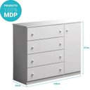 Ver imagem 4 de Quarto Infantil Completo Helena com Guarda Roupa Comoda e Berço Mini Cama Branco - Phoenix Baby