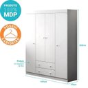 Ver imagem 2 de Quarto Infantil Completo Helena com Guarda Roupa Comoda e Berço Mini Cama Branco - Phoenix Baby