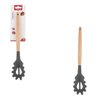 Kit 5 Utensílios De Silicone Cabo Madeira Colher Raspador Concha Espátula Massas WK - 4