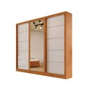 Ver imagem 1 de Guarda-roupa Solteiro Espelho 4 Gavetas 2,21m Capri Bianchi
