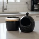 Ver imagem 3 de Saleiro 500g + Porta Alho em Cerâmica Premium:preto