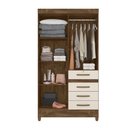 Ver imagem 3 de Guarda Roupa 4 Portas Sobral Castanho Wood Off White 870030 Moval