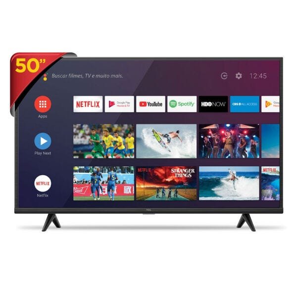 Smart TV LED 50 Polegadas Tcl P615 4K Uhd Hdr com Wifi e Bluetooth, 3 HDMI, 2 USB, Comando de Voz Unica - 1