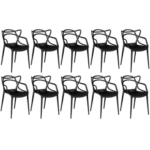 Kit 10 Cadeiras Allegra - Preto