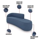 Ver imagem 3 de Sofá 4 Lugares Orgânico 220cm Morgan e Poltrona Lua Suede Azul M D03 - D'Rossi